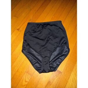 Lands End Black High Waist Swim Bottoms Bathing Suit Size 10Granny Style Land’s